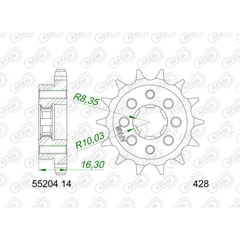 Pignon AFAM acier standard - 428