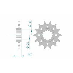 Kit chaîne AFAM 520 XSR - 16/44-108 - Couronne alu standard