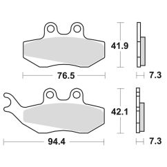 Plaquettes de frein BRAKING route/Scooter/Off-Road/Quad semi-métallique - 770SM1