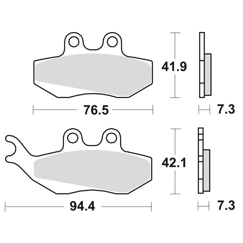 Plaquettes de frein BRAKING route/Scooter/Off-Road/Quad semi-métallique - 770SM1 Plaquettes de frein BRAKING route/Scooter/Off-Road/Quad semi-métallique - 770SM1