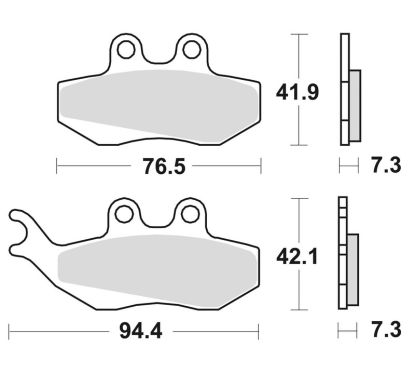 Plaquettes de frein BRAKING route/Scooter/Off-Road/Quad semi-métallique - 770SM1