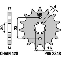 Pignon PBR acier standard - 428