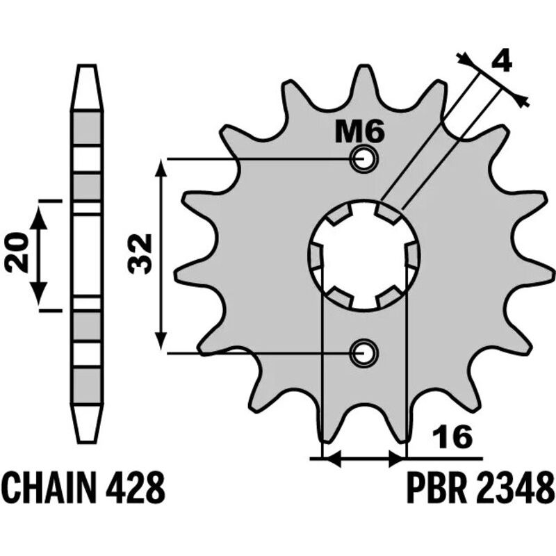 Pignon PBR acier standard - 428