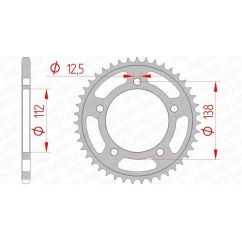 Kit chaîne AFAM 520 XSR4 - 17/43-114 - Couronne acier standard