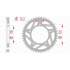 Kit chaîne AFAM 525 XHR4 - 17/45-128 - Couronne acier standard