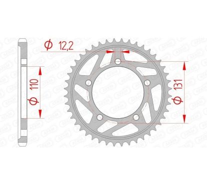 Kit chaîne AFAM 525 XHR4 - 17/45-128 - Couronne acier standard