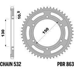 Couronne PBR acier standard - 532
