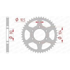 Kit chaîne AFAM 520 XSR4 - 14/43-122 - Couronne acier standard
