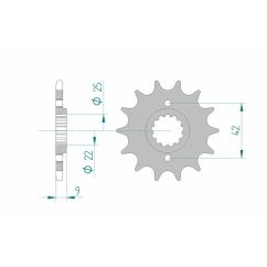 Kit chaîne AFAM 520 XSR4 - 14/43-122 - Couronne acier standard