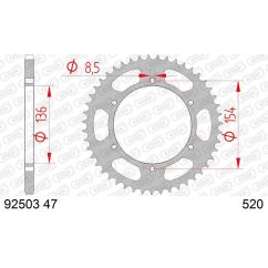 Kit chaîne AFAM 520 XSR4 - 16/47-112 - Couronne acier standard