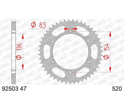 Kit chaîne AFAM 520 XSR4 - 16/47-112 - Couronne acier standard