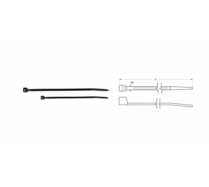 Colliers nylon BIHR 2,5x100mm noir 100 pièces
