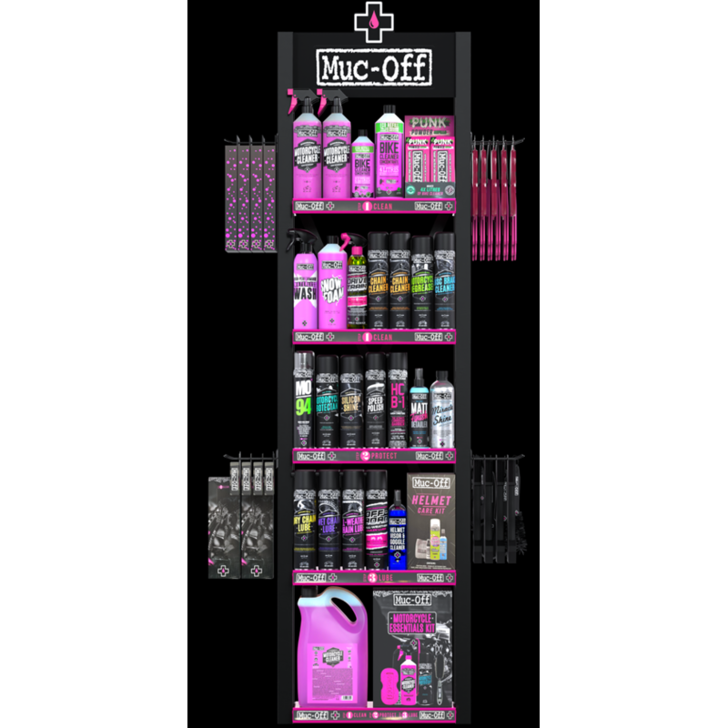 Présentoir premium MUC-OFF éclairé – simple (produits inclus)