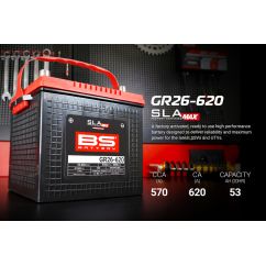 Batterie BS BATTERY SLA Max sans entretien activée usine - GR26-620 Batterie BS BATTERY SLA Max sans entretien activée usine - GR26-620