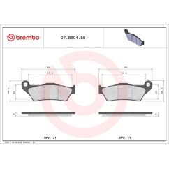 Plaquettes de frein BREMBO métal fritté - 07BB0459
