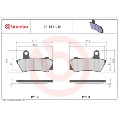 Plaquettes de frein BREMBO métal fritté - 07BB4180