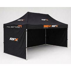 Tonnelle de paddock RFX Home Track 4,5 x 3 m avec 3 cloisons amovibles