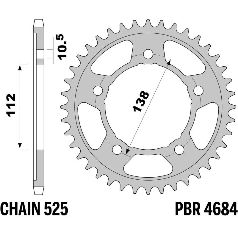 Couronne PBR acier standard - 525