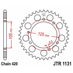 Kit chaîne JT 420HDR 13/52 renforcée - couronne standard