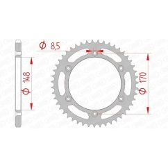 Kit chaîne AFAM 520 XSR4 - 15/48-116 - Couronne acier standard