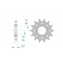 Kit chaîne AFAM 525 XHR4 - 17/45-118 - Couronne acier standard