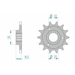 Kit chaîne AFAM 525 XHR4 - 15/43-118 - Couronne acier standard