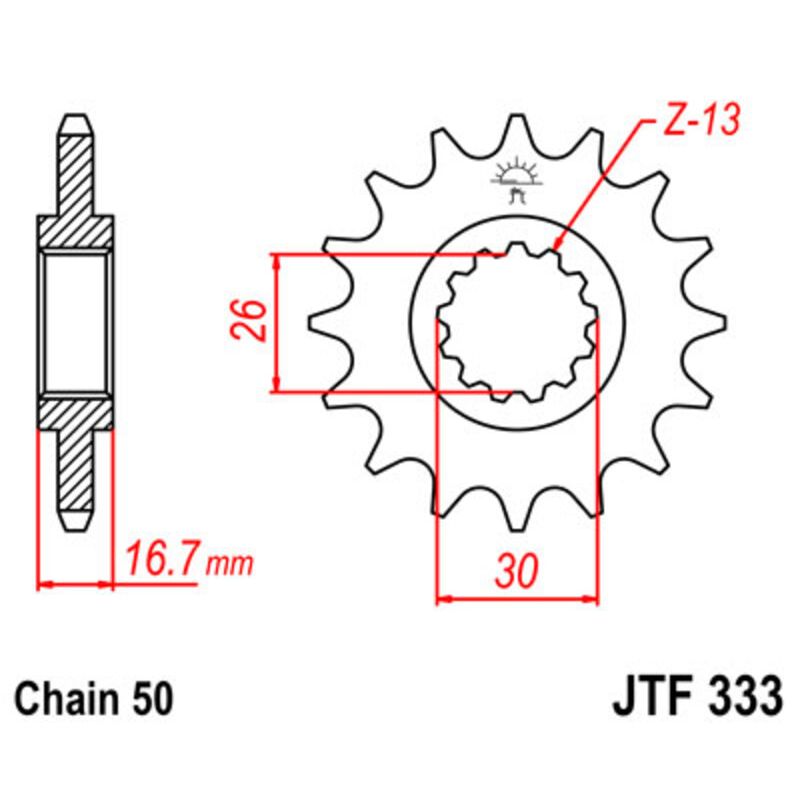 Pignon JT SPROCKETS acier standard - 530