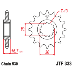 Pignon JT SPROCKETS acier anti-bruit - 530