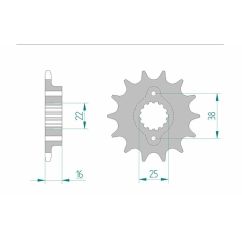 Kit chaîne AFAM 520 XHR4 - 15/46-104 - Couronne acier standard