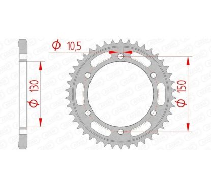 Kit chaîne AFAM 525 XSR4 - 16/46-122 - Couronne acier standard