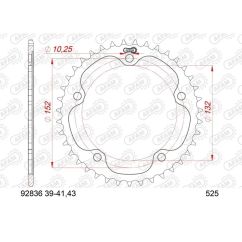 Kit chaîne AFAM 525 XHR4 - 16/39-114 - Couronne acier standard