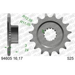 Kit chaîne AFAM 525 XHR4 - 16/39-114 - Couronne acier standard