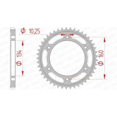 Kit chaîne AFAM 525 XHR4 - 16/40-114 - Couronne acier standard