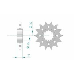 Kit chaîne AFAM 525 XHR4 - 16/42-114 - Couronne acier standard