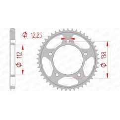 Kit chaîne AFAM 525 XHR4 - 16/42-114 - Couronne acier standard