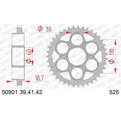 Kit chaîne AFAM 525 XHR4 - 16/41-114 - Couronne acier standard