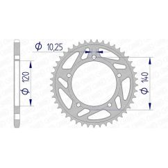 Kit chaîne AFAM 520 XHR4 - 17/42-110 - Couronne alu standard