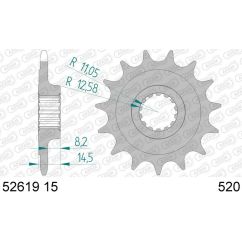 Kit chaîne AFAM 520 XHR4 - 15/42-110 - Couronne acier standard