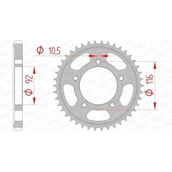 Kit chaîne AFAM 530 XHR4 - 17/42-118 - Couronne acier standard