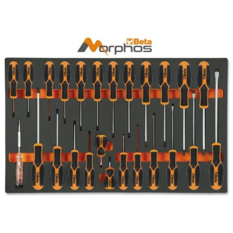 Module en mousse EVA BETA tournevis Morphos pour vis à tête fendue, Phillips® et Torx®