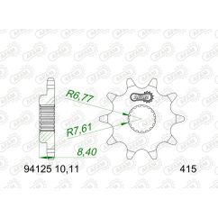 Kit chaîne AFAM 415F 10/40-94 - Couronne alu standard