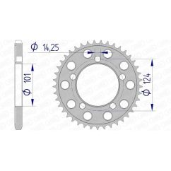 Kit chaîne AFAM 525 XHR4 - 16/38-110 - Couronne alu standard