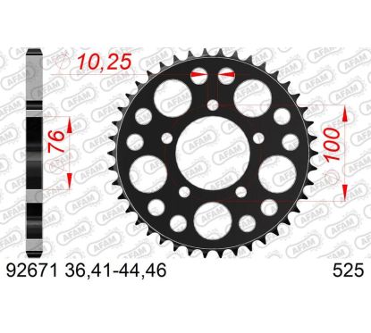 Kit chaîne AFAM 525 XHR4 - 16/36-110 - Couronne acier standard