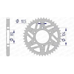 Kit chaîne AFAM 525 XHR4 - 17/41-110 - Couronne alu standard
