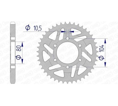 Kit chaîne AFAM 525 XHR4 - 17/41-110 - Couronne alu standard