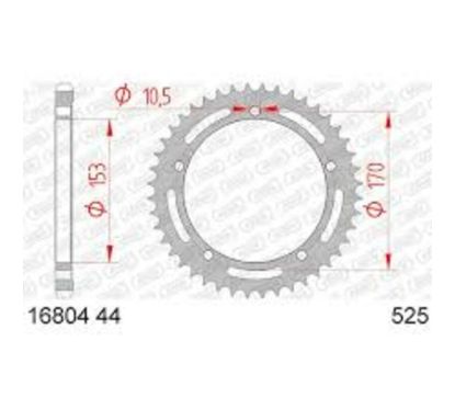 Kit chaîne AFAM 525 XHR4 - 18/44-120 - Couronne acier standard