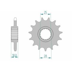Kit chaîne AFAM 525 XHR4 - 15/42-110 - Couronne alu standard