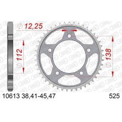Kit chaîne AFAM 525 XHR4 - 15/45-120 - Couronne acier standard