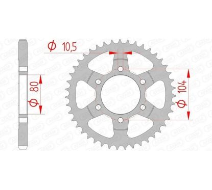 Kit chaîne AFAM 525 XHR4 - 17/41-110 - Couronne acier standard