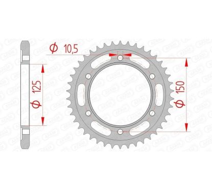 Kit chaîne AFAM 525 XHR4 - 17/42-120 - Couronne acier standard